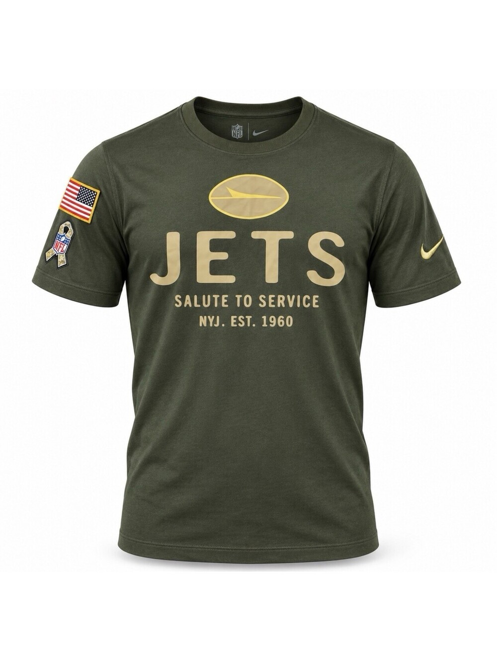 Nike New York Jets Salute To Service Shirt Men’s Small Green Dri-FIT NFL New